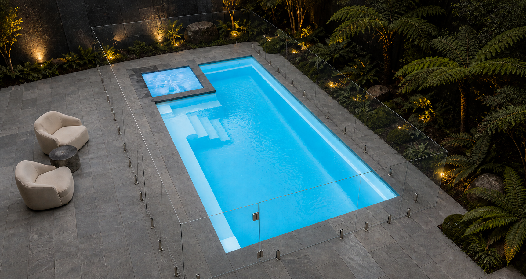 The Retreat fibreglass swimming pool